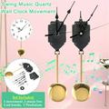 Quartz Pendulum Trigger Clock Movement Chime Music Box Completer Pendulum Clock Kit with 3 Pairs of Spades Fancy Straight Clock Hands