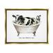 Stupell Industries Moo-ve Over Bath Time Cow Farmhouse Bathroom Sign Graphic Art Metallic Gold Floating Framed Canvas Print Wall Art Design by Cindy Jacobs