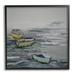 Stupell Industries Three Rowboats Floating Ocean Waves Layered Collage Painting Black Framed Art Print Wall Art Design by Stacy Gresell