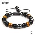 Yu Shaobo Natural Black Obsidian Hematite Tiger Eye Beads Bracelets Bead Couple Bracelets For Women Health Care Magnet Help Weight O8W8