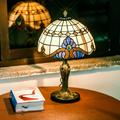 Traditional Tiffany Style Table Lamp Antique Glass Shade Decor for Bedroom House Bedside Nightstand Home Office