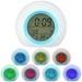 SchSin Kids Alarm Clock LED Digital Clock 7 Color Changing Night Light Bedside Clock with Indoor Temperature 12/24H Battery Powered for Children Bedroom Xmas Gifts for Kids Boys Girls