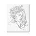 Stupell Industries Woman Face Detailed Blossoming Flowers Line Drawing Graphic Art Gallery Wrapped Canvas Print Wall Art Design by Ziwei Li