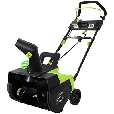 Earthwise 18" Cordless Snow Blower with (2) 4.0 Ah Batteries, Fast Charger and LED Lights SN722018 - 40V