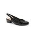 Wide Width Women's Dea Woven Cap Toe Pump by Trotters in Black Suede Patent (Size 6 1/2 W)