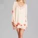 Free People Dresses | Free People Skyfall Embroidered Dress In Tea Combo Size Small | Color: Cream/Red | Size: S