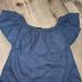 Madewell Dresses | Madewell Ruffle Off Shoulder Mini Dress | Color: Blue | Size: Xs