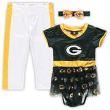 Infant Green/White Green Bay Packers Tailgate Tutu Game Day Costume Set