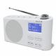 DAB DAB+ FM Digital Radio, Bluetooth, Portable, Dual Alarm, Rechargeable Battery & Mains, AUX, Headphone, 60 Presets, Sleep timer (Azatom Solo White)