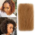 FASHION IDOL Afro Kinkys Bulk Human Hair for Dreadlock Extensions 12 Inches 1 Pack 50 Gram Honey Blonde Loc Repair Afro Kinky Braiding Human Hair for Locs 1.8 Oz