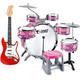 DBAF Kids Electronic Drum Kit,Drums Boys Music Toys Beginner Musical Instruments Children's Drums Creative Toys Sets Drum Toys Boys Girls Birthday Gifts (Color : Pink) Beginners Drum Kit Set