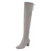 Overkneestiefel LASCANA, Damen, Gr. 40, Normalschaft, grau (hellgrau), Obermaterial: 100% Textilmaterial. Futter: 100% Textilmaterial. Decksohle: 100% Lederimitat. Laufsohle: 100% Synthetik, unifarben, elegant, Schuhe, Slouchy Boots,Langschaft...