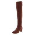 Overkneestiefel LASCANA Gr. 38, Varioschaft, braun (dunkelbraun) Damen Schuhe Overknee Stiefel