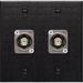 My Custom Shop Dual Recessed 12G-SDI BNC Female Dual-Gang Wall Plate (Black Anodized Alumi WPBA-2107-NB