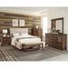 CDecor Home Furnishings Clemence Burnished Oak 3-Piece Bedroom Set w/ Chest Upholstered in Brown/Green | 56.75 H x 68 W x 96 D in | Wayfair