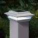 Classy Caps Imperial Solar Powered Integrated LED Aluminium 4 in. x 4 in. Fence Post Cap Light w/ Base Adapter Included Aluminium/ in White | Wayfair