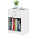 Ebern Designs 23.6" Tall Nightstand w/ Charging Station & Drawer Wood in White | 23.6 H x 15.7 W x 13.8 D in | Wayfair