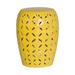 Bungalow Rose Clesha Ceramic Garden Stool Ceramic in Brown/Yellow | 21 H x 14 W x 14 D in | Wayfair C05799BB2230436DB2485EE3BD32B46A