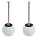 Bath Bliss 2 Pack Self Closing Lid Toilet Brush and Holder in Stainless Steel Swirl - Dimensions: 4.5" Rd x 15.4"
