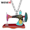 Wveni – Machine à coudre alliage d'émail strass collier pendentif tour de cou outils pour