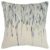 Rizzy Home Textural Stripes With Reclaimed Yarns Jute/Cotton Decorative Throw Pillow Cover 20 x20 Natural/Blue