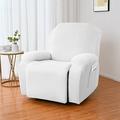 CUH Washable Couch Cover Recliner Armchair Cover Plain Stretch Slipcover Solid Color Sofa Covers Furniture Protector White 3 Seat