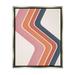 Stupell Industries Retro Smooth Stripe Lines Vintage Shapes Pattern Graphic Art Luster Gray Floating Framed Canvas Print Wall Art Design by JJ Design House LLC
