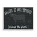 Stupell Industries Welcome To Farmhouse Playful Rustic Cow Motif Graphic Art Gray Framed Art Print Wall Art Design by White Ladder