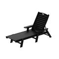 WestinTrends Malibu Black Chaise Lounge Outdoor All Weather Poly Lumber Patio Pool Lounge Chairs with 5 Positions Backrest