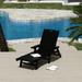 WestinTrends Malibu Black Chaise Lounge Outdoor All Weather Poly Lumber Patio Pool Lounge Chairs with 5 Positions Backrest