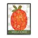 Stupell Industries Patterned Autumn Botanicals Pumpkin Welcome Sign Graphic Art Black Framed Art Print Wall Art Design by Annie LaPoint