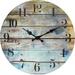 Yapicoco Beach Blue Themed Wall Clocks Battery Operated Silent Non-Ticking Pointer Display Time Vintage Nautical Coastal Wall Clocks for Walls Living Room Office Bedroom Decor Clock (10 )