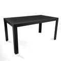 28 x 55 x 31 in. Mace Weave Design Outdoor Dining Table Black