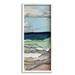 Stupell Industries Cloudy Beach Shore Landscape Layered Ephemera Collage Painting White Framed Art Print Wall Art Design by Stacy Gresell
