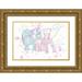 Murdock Ramona 24x17 Gold Ornate Wood Framed with Double Matting Museum Art Print Titled - Happy Elephant Family