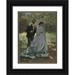 Claude Monet 14x18 Black Ornate Wood Framed Double Matted Museum Art Print Titled - Bazille and Camille (Study for Lunch on the Grass) (1865)
