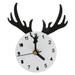 European Classic Silent Wall Clock Cool Rural Wooden Deer Head Clock Wall Decoration Gift (Brown)