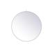 39 in. Metal Frame Round Mirror with Decorative Hook White