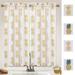 Kitsin Kitchen Curtains Pineapple Print Linen Blend Tier Curtains Small Half Light Filtering Curtains for Cafe Bathroom