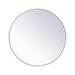 39 in. Metal Frame Round Mirror Silver