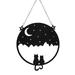 Cat Silhouette Decorative Suncatcher Ornament Decorative Cat Silhouette Decorative Garden Ornament Sun Catchers Decorative Garden Ornament Love Cat Pet Ornament Window Ornament Christmas Glass Garland