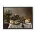 Stupell Industries Still Life with Herring Wine and Bread Pieter Claesz Painting Painting Black Framed Art Print Wall Art Design by one1000paintings