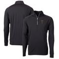 Men's Cutter & Buck Black Georgia Tech Yellow Jackets Adapt Eco Knit Stretch Recycled Big Tall Quarter-Zip Pullover Top