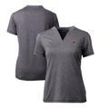 Women's Cutter & Buck Heather Charcoal Arizona State Sun Devils Forge Stretch Blade V-Neck Top