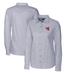 Women's Cutter & Buck Charcoal Western Kentucky Hilltoppers Oxford Stripe Stretch Long Sleeve Button-Up Shirt