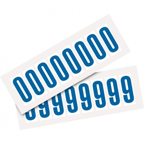 Aufkleber I Kombipackung Ziffer 0-9, weiß/blau, Folie, SH 50mm, 22x57mm, 16 je Ziffer/Packung Image