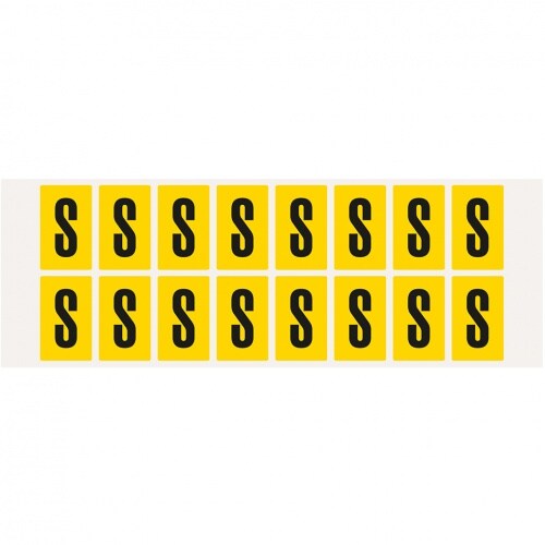 Aufkleber I Buchstabe S, gelb/schwarz, Folie, Schrifthöhe 25mm, 22x36mm, 320 Stück/Packung Image