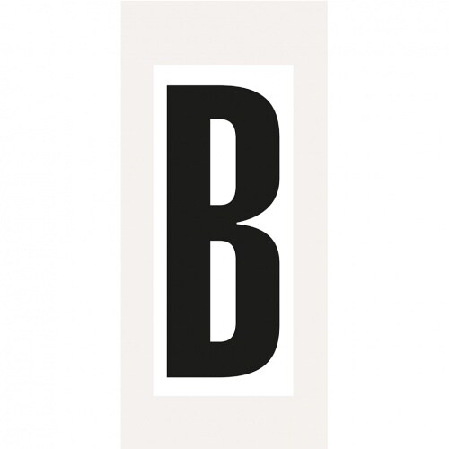 Aufkleber I Buchstabe B, weiß/schwarz, Folie, Schrifthöhe 150mm, 72x170mm, 20 Stück/Packung Image