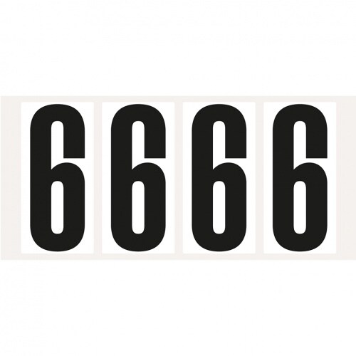 Aufkleber I Ziffer 6, weiß/schwarz, Folie, Schrifthöhe 95mm, 47x98mm, 80 Stück/Packung Image