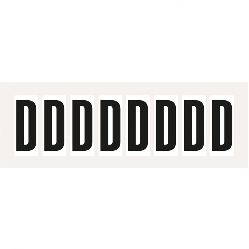 Aufkleber I Buchstabe D, weiß/schwarz, Folie, Schrifthöhe 50mm, 22x57mm, 160 Stück/Packung Image